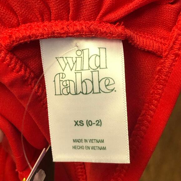 Wild Fable Red and Gold Dual Ring Keyhole Bralette Bikini Top Size XS - Picture 13 of 14